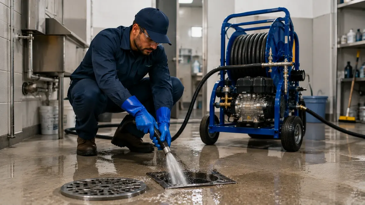 Floor Drain Hydro Jet Cleaning in Maywood