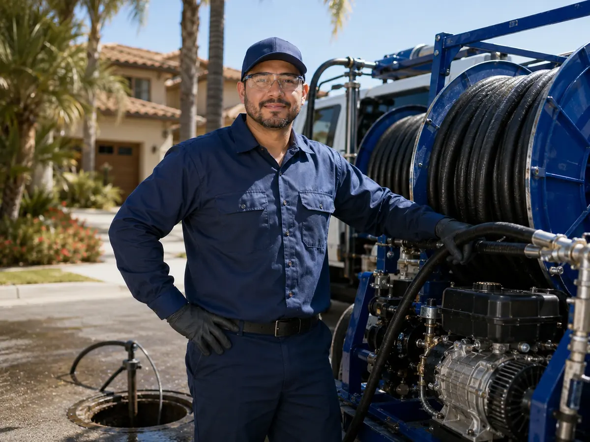 Hydro jet sewer cleaning in Maywood
