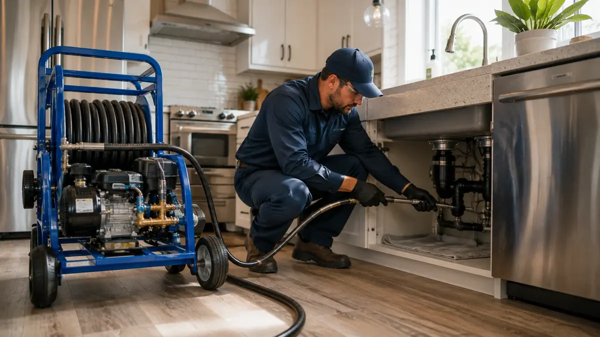 Kitchen Drain Hydro Jetting in Maywood